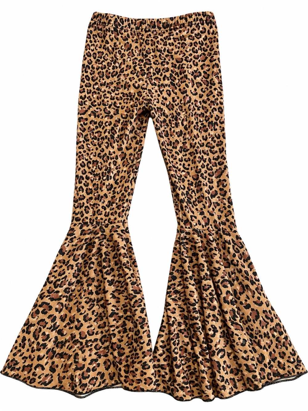 Girls Grace & Emma Leopard-Print Flared Skirted Pants - Brown
